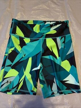 Under Armour Women's Teal, Aqua & Lime Abstract Bike Shorts